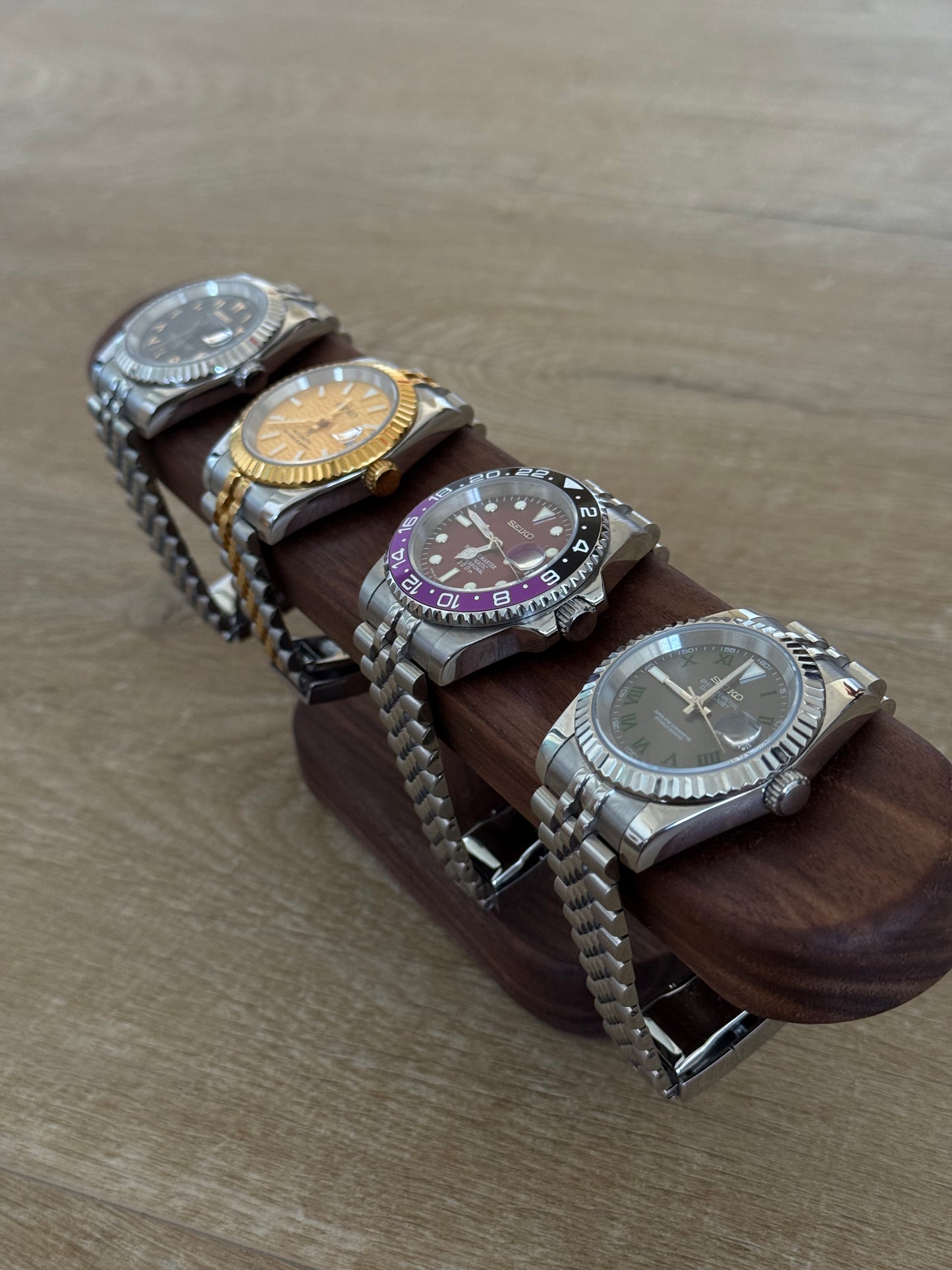 Wooden Watch Stand – 4 slots (26 cm)