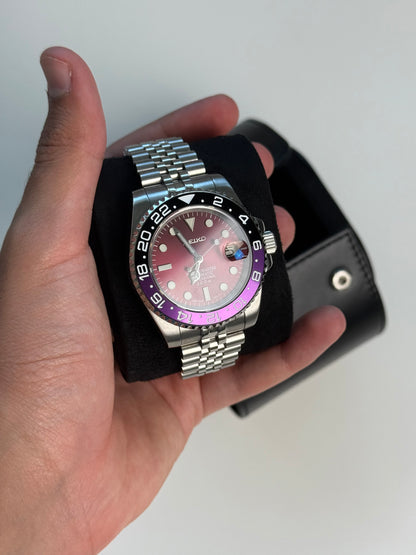 Étui de voyage luxe pour montre – Cuir noir avec intérieur velours