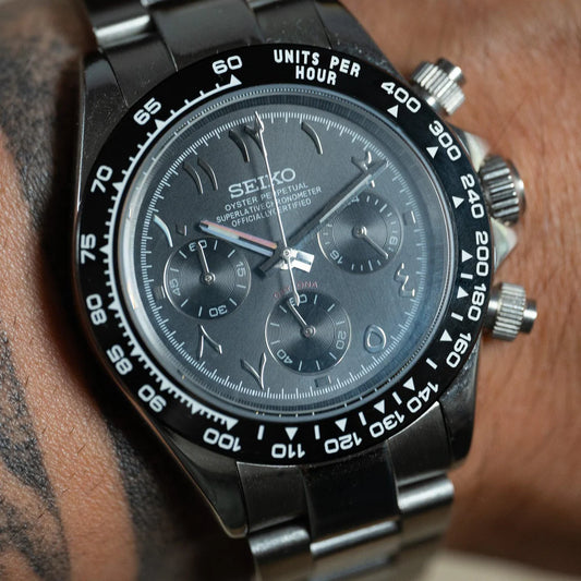 SEIKO MOD DAYTONA ARABIC BLACK