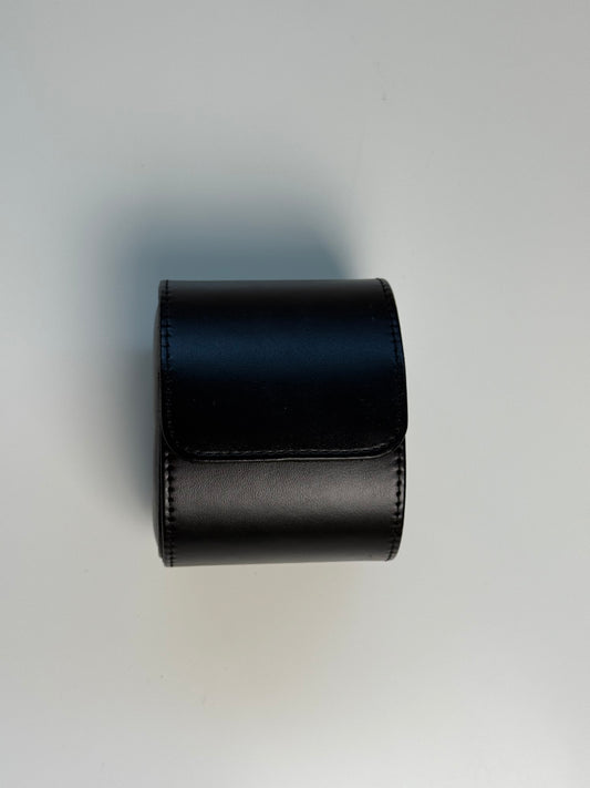 Étui de voyage luxe pour montre – Cuir noir avec intérieur velours