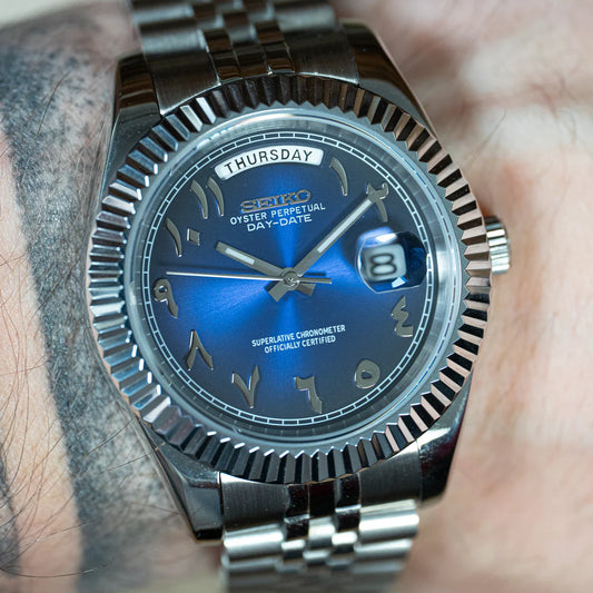 DAY DATE ARABIC BLUE