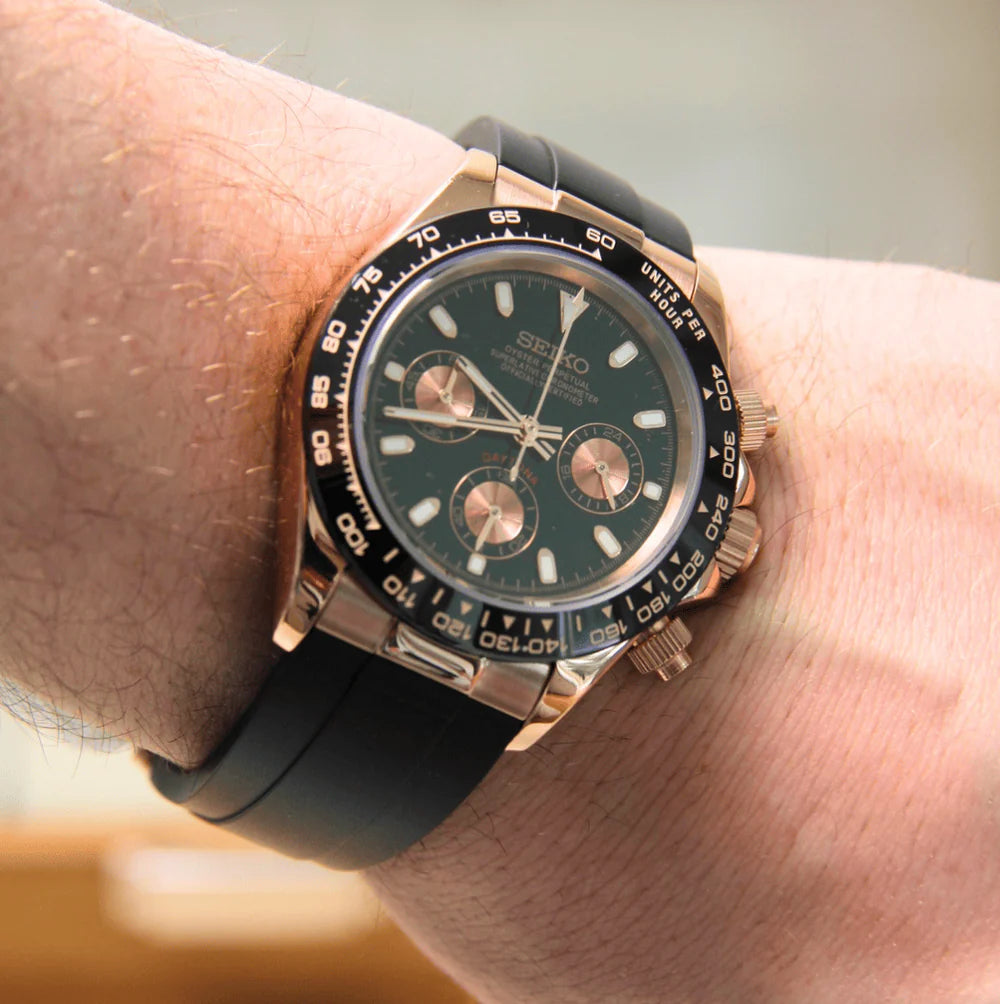 SEIKO MOD DAYTONA / OYSTERFLEX OR ROSE