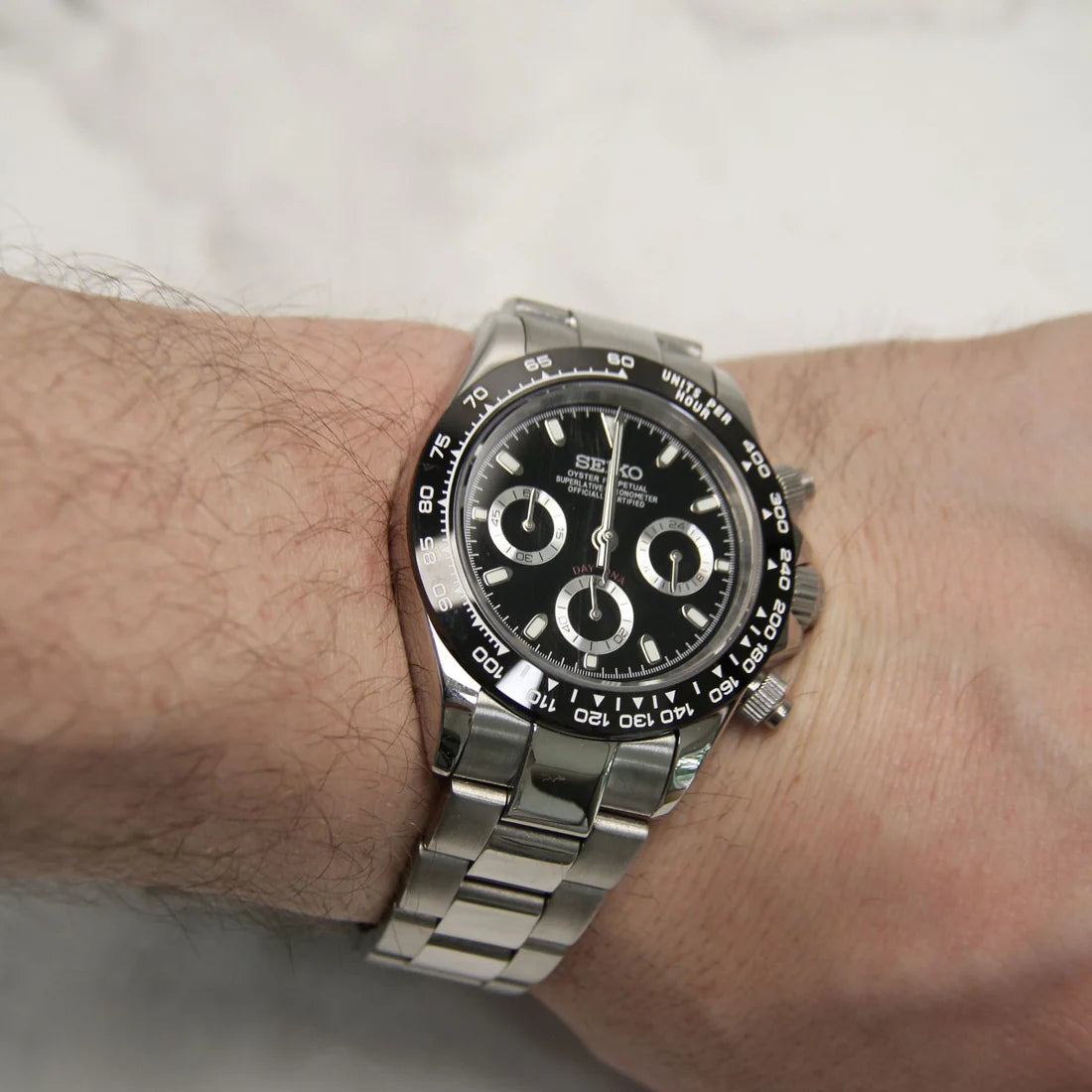 SEIKO MOD DAYTONA BLACK
