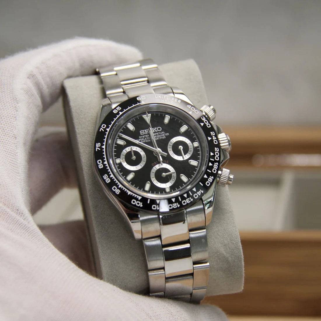 SEIKO MOD DAYTONA BLACK