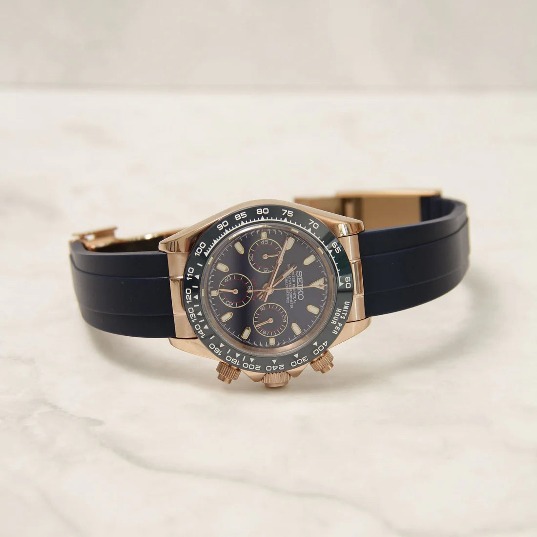 SEIKO MOD DAYTONA | OR ROSE BLEU