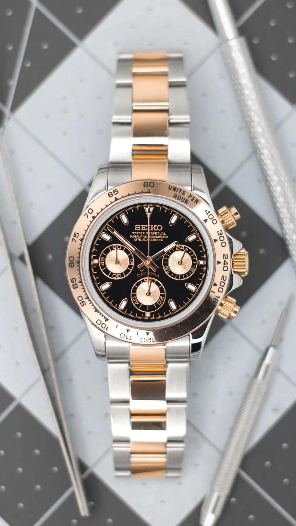 SEIKO MOD DAYTONA / OR ROSE