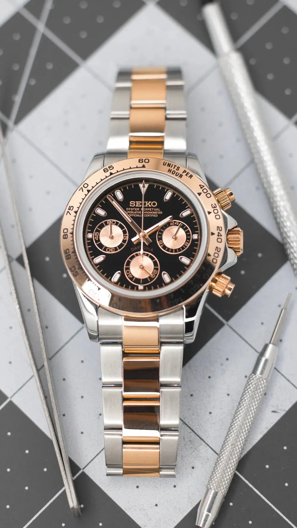 SEIKO MOD DAYTONA / OR ROSE
