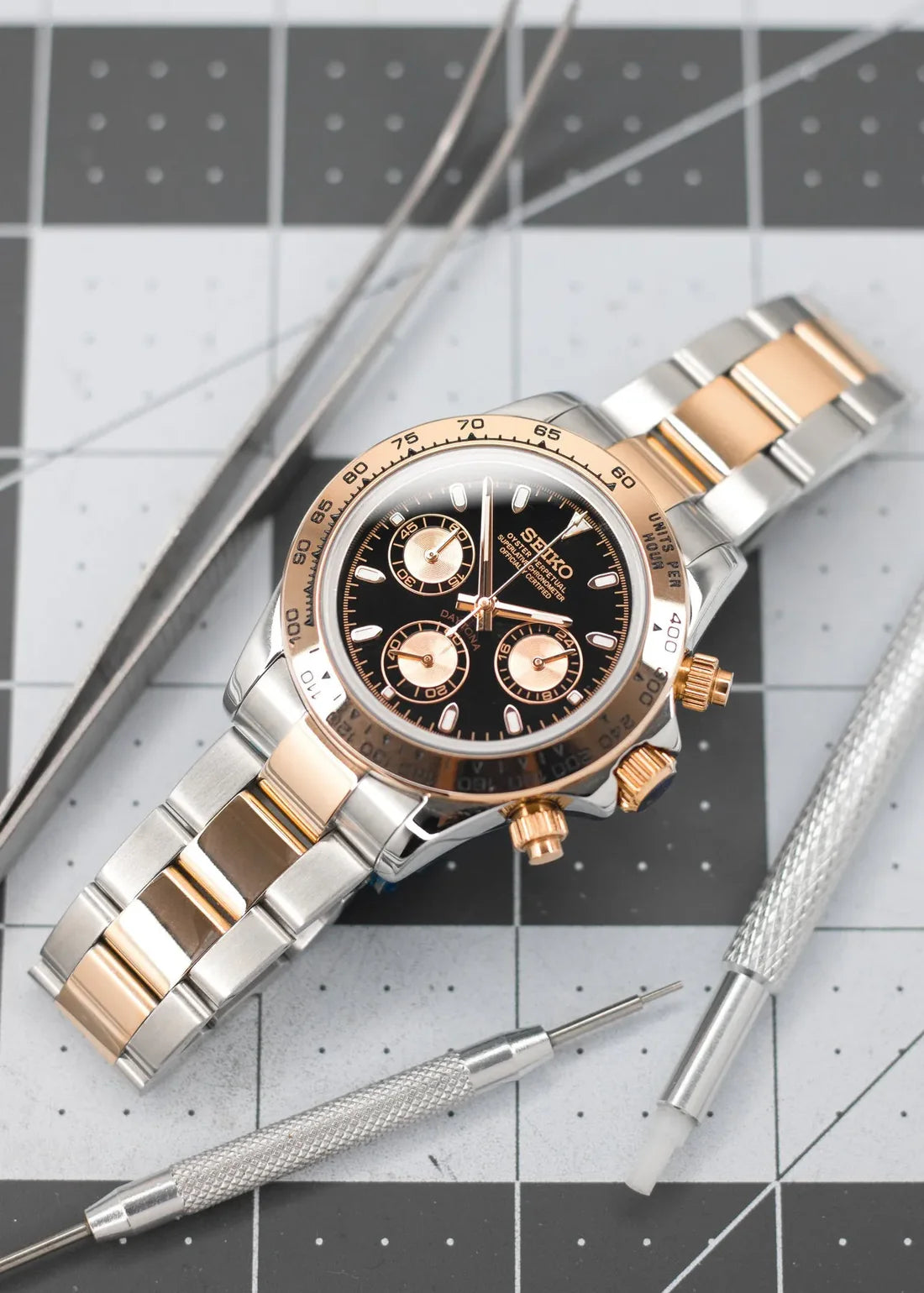 SEIKO MOD DAYTONA / OR ROSE