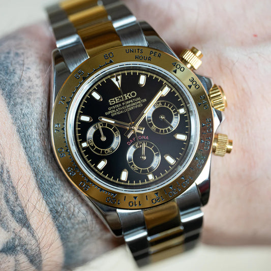 SEIKO MOD DAYTONA BLACK GOLD