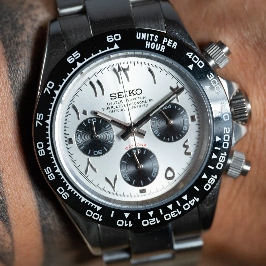 SEIKO MOD DAYTONA ARABIC PANDA