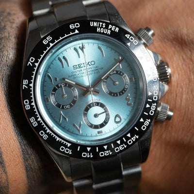 SEIKO MOD DAYTONA ARABIC ICE BLUE