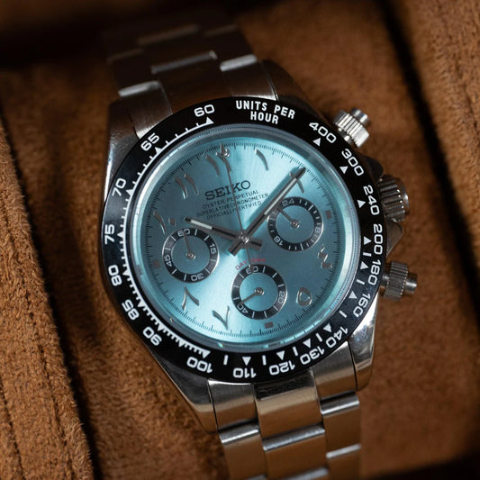 SEIKO MOD DAYTONA ARABIC ICE BLUE