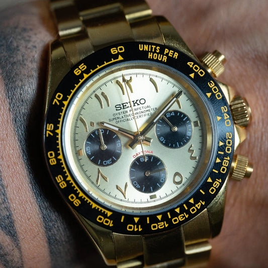 SEIKO MOD DAYTONA ARABIC GOLD
