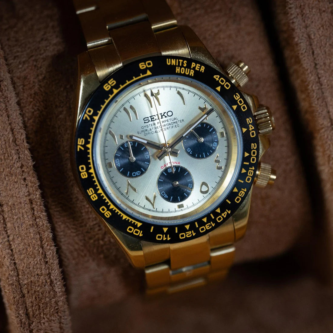 SEIKO MOD DAYTONA ARABIC GOLD