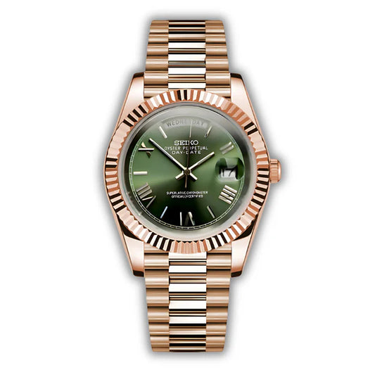 DAY DATE GREEN ROSE GOLD